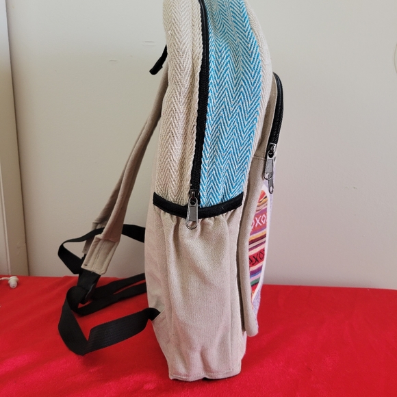 MOVING SALE FINAL PRICE NWOT Handmade Hemp & Cotton Patchwork Back… - Picture 4 of 7